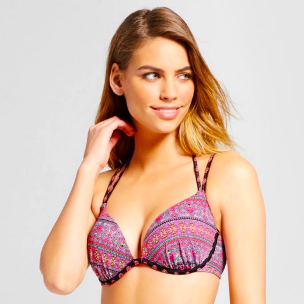 🫶‎ Shade & Shore NWOT Shore Shell Push Up Halter Strappy Bikini Top